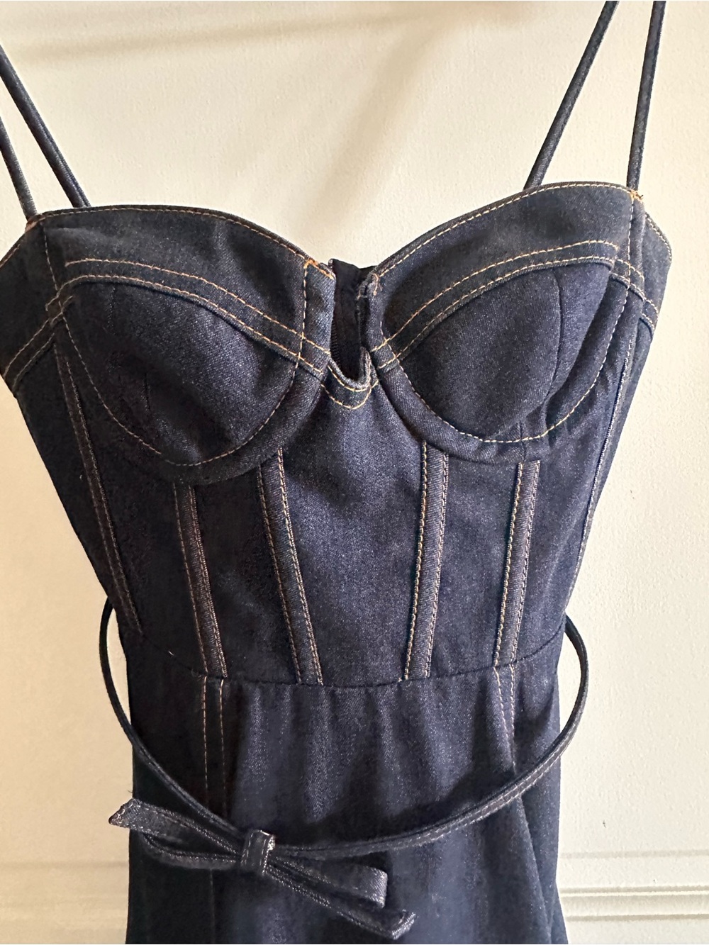 Zimmermann Crush Denim Corset Style Midi Dress - Picture 2 of 6